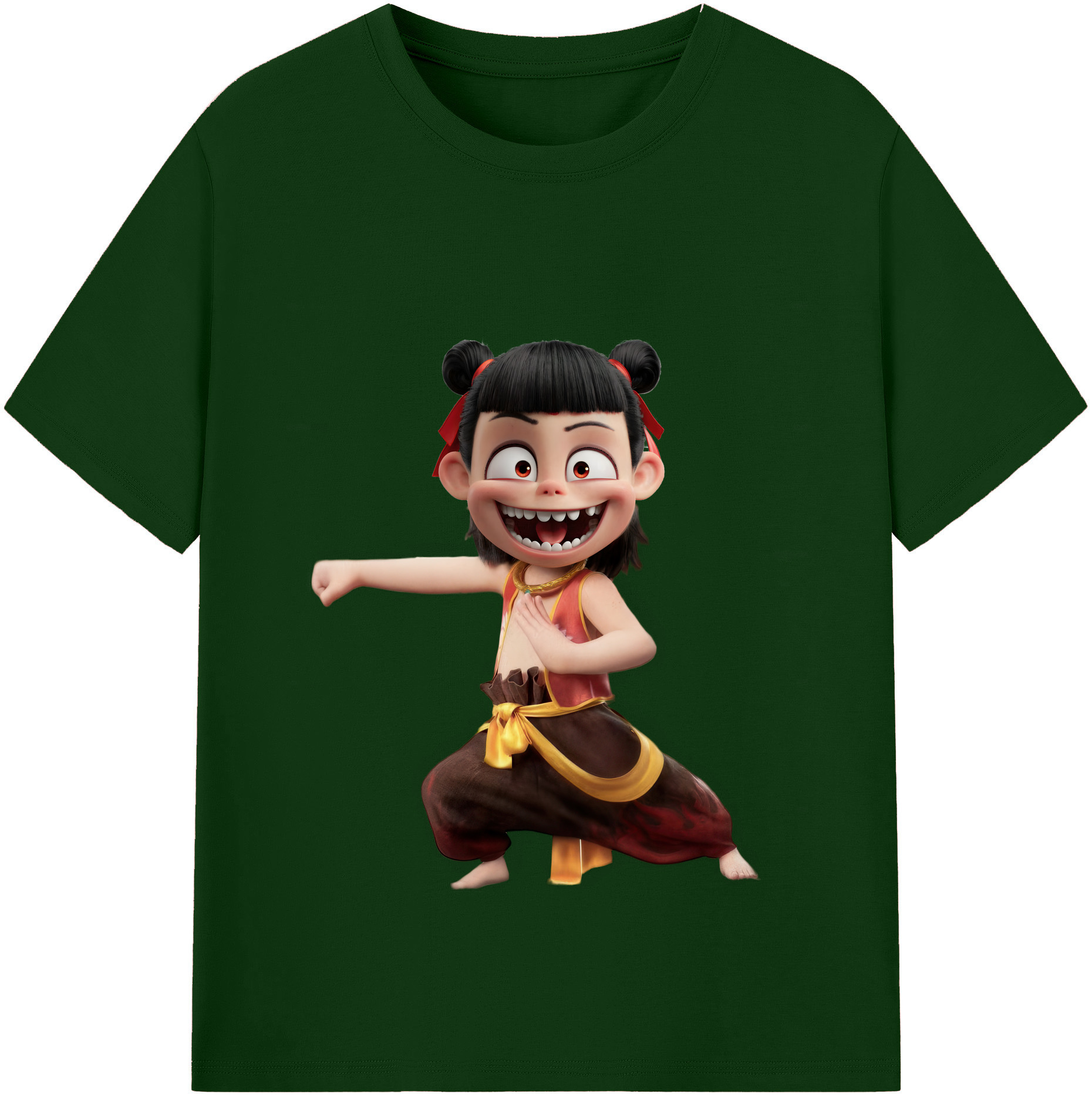 （画像用） Ne Zha 2 ナタ 魔童の大暴れ 綿100％半袖Tシャツ（フロントプリント）
